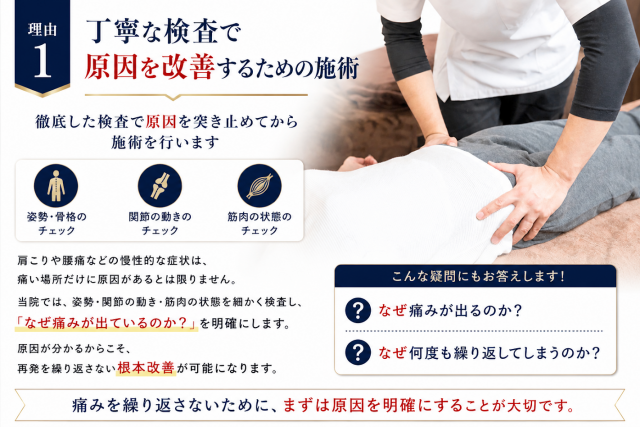 徹底した検査で原因を改善するため